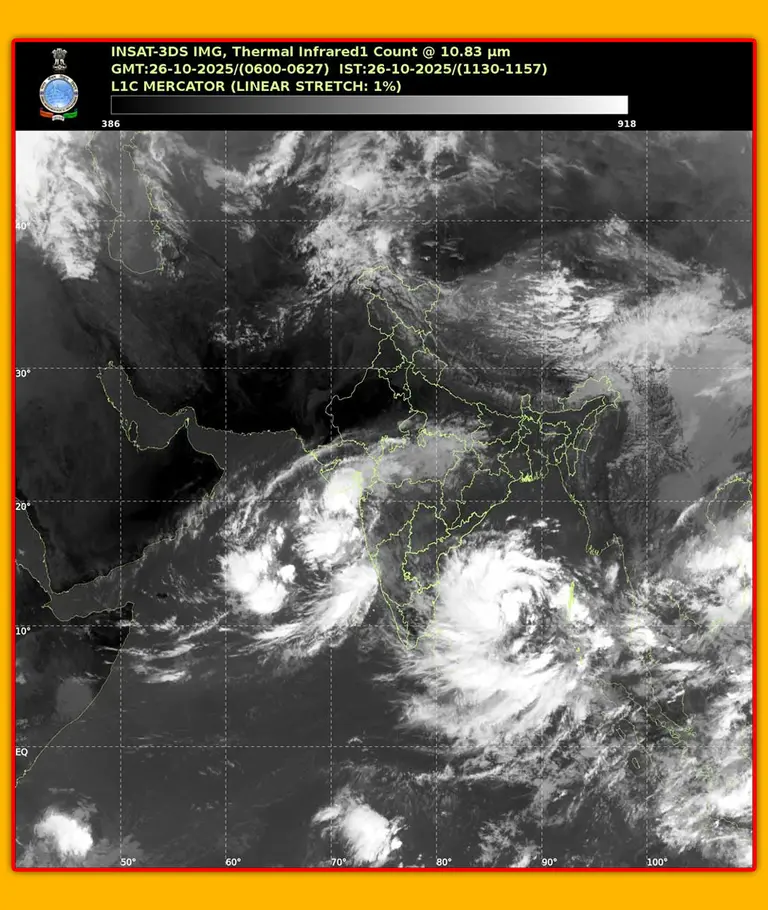 স্যাটেলাইট থেকে নেয়া ঘূর্ণিঝড়ের ছবি